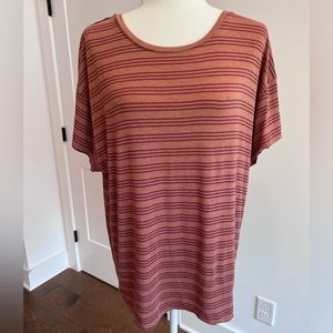 PrAna Vino Heather Stripe Foundation Slouch Top Size XL